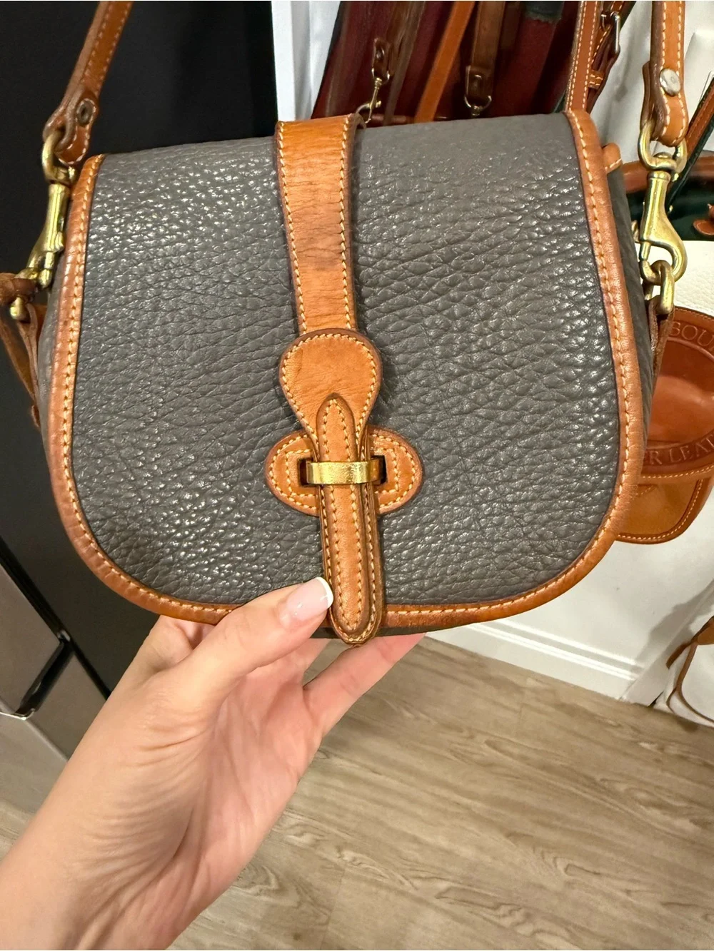 Dooney & Bourke Two-Tone Tan and Cream Leather Tote